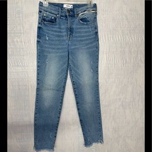 Pistola Fringe Hem Straight Leg Jeans Blue 
High Rise.